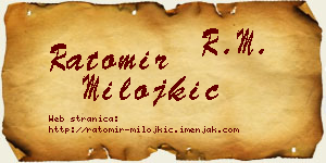 Ratomir Milojkić vizit kartica